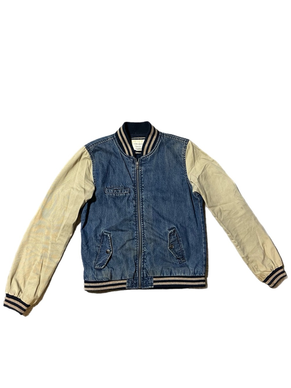 Y2K Early 2000s Premium Denim Varsity Jacket